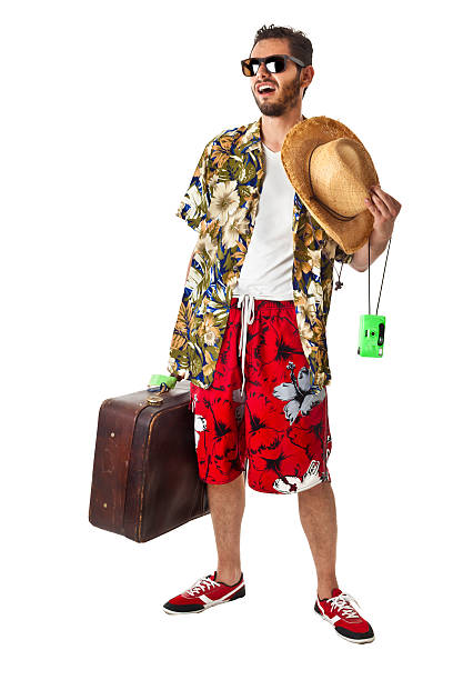 水の観光 - travel suitcase hawaiian shirt people traveling ストックフォトと画像