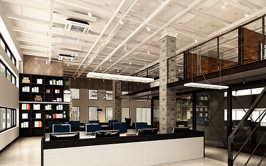 3d render of empty working office