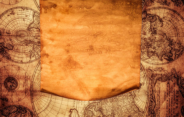 istock Blank old paper against the background of an ancient map 177810680