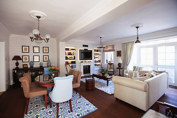 istock Warm elegant sunlit living room. 177810878
