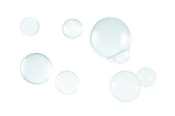 bubbles floating in a white background