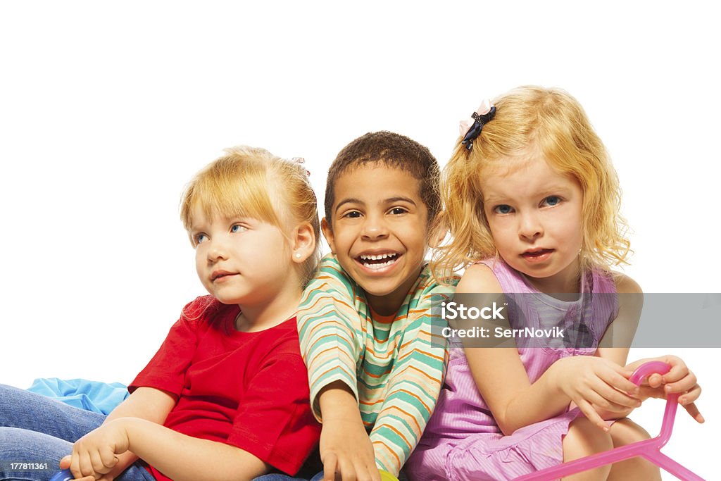 Drei glückliche fünf Jahre alte Kind - Lizenzfrei Kind Stock-Foto