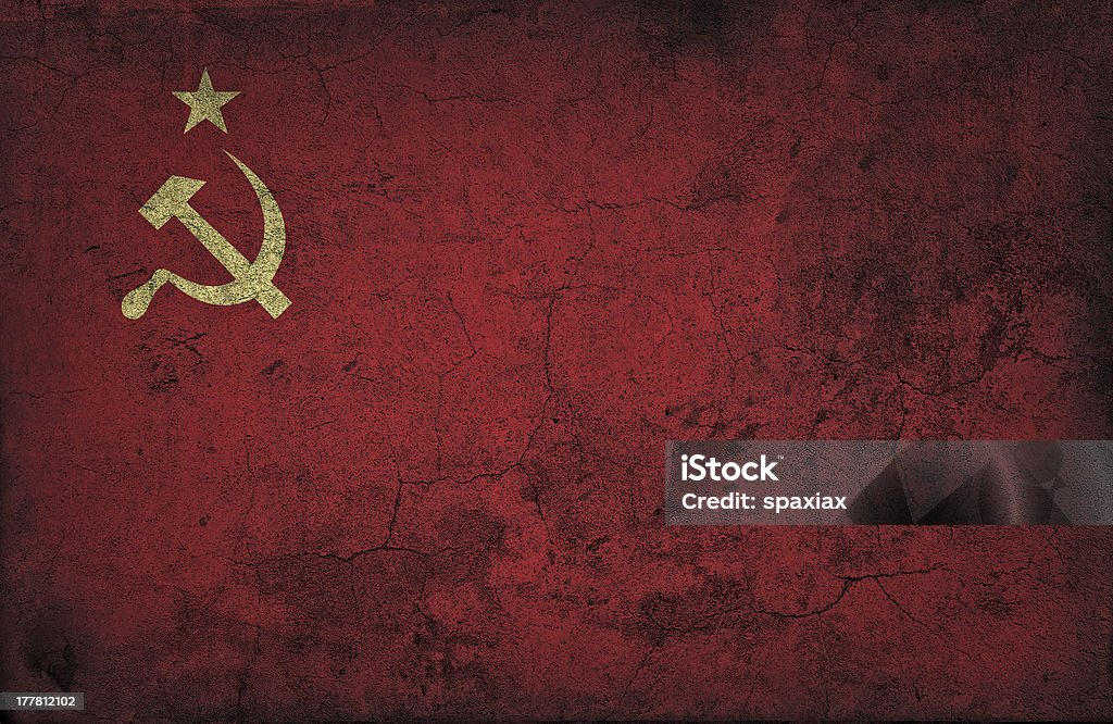 Bandeira de grunge União Soviética - Foto de stock de Bandeira da Antiga USSR royalty-free