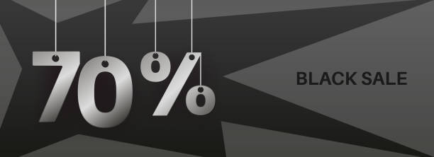 istock 70 percent off banner.  Hanging big numbers. 1778123444