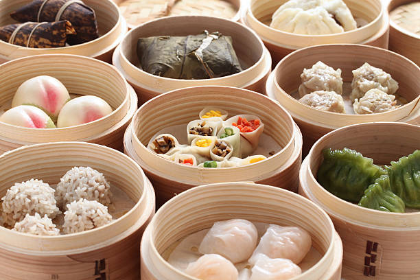istock yumcha, dim sum in bamboo steamer 177814699