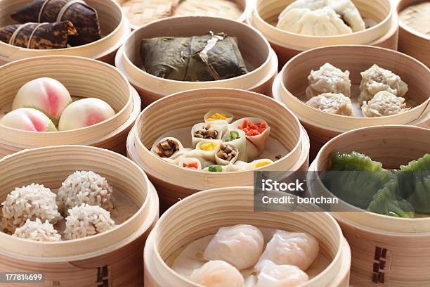 Yumcha Dim Sum In Bamboo Steamer Stock Photo - Download Image Now - Dim Sum, Bun - Bread, Chinese Dumpling