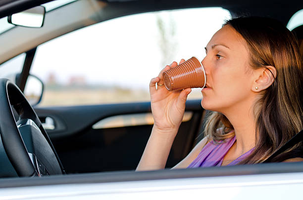 istock Woman driver stopping for a drink 177814941