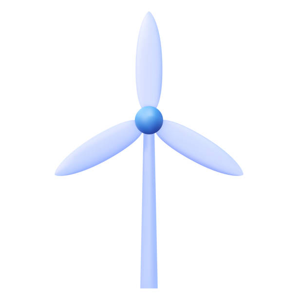 3d windmill vector icon. 3d windmill icon. Vector illustration of an iron propeller for producing electricity. Render with cartoon style, isolated object on a white background. floating electric generator stock illustrations