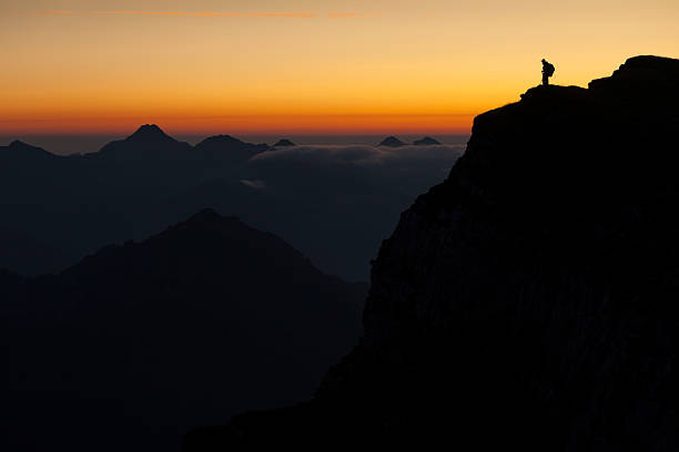 istock Sunset Hiker in Tirol with scenic view - wide version 177816306