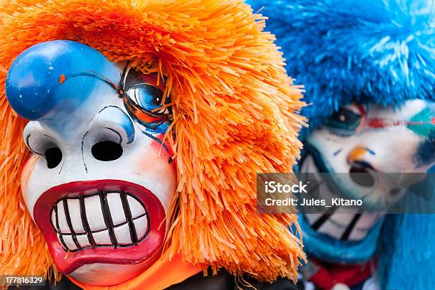 Traditional Waggis Masks At Fasnacht Festival Basel Switzerland Stock Photo - Download Image Now