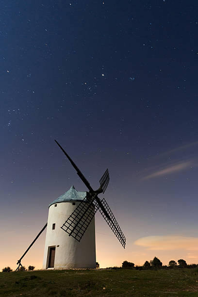 istock Typical windmill surrounded of stars in Castilla la Mancha, Spai 177816491