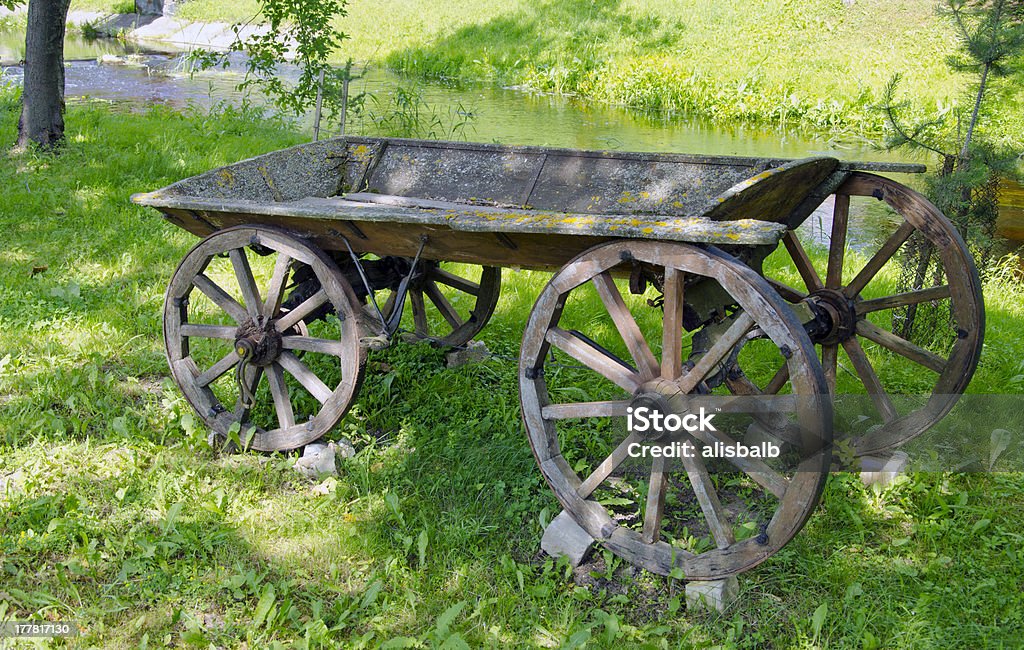 Histórico de Carrinho de madeira no Parque rural - Royalty-free Abandonado Foto de stock