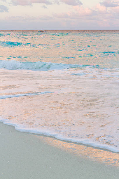 Sunset over the beach on Caribbean Sea.