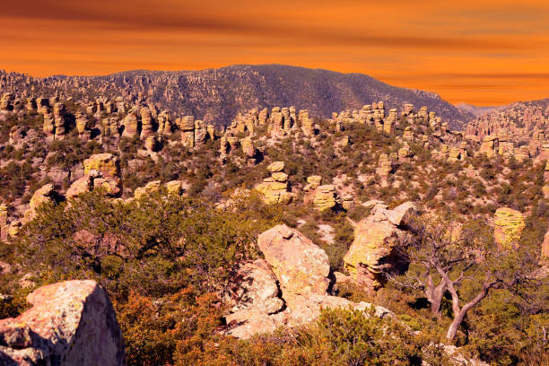 Chiricahua national monument in southern Arizona on a colorful day