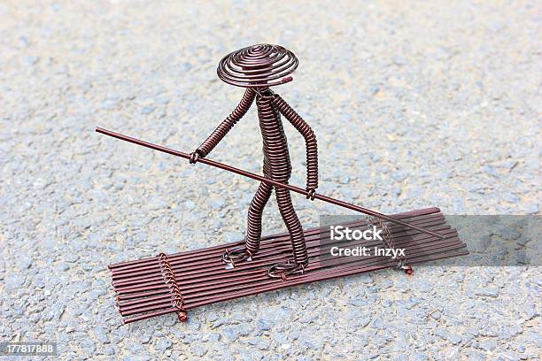 Toy Crafts Boatman Made Of Copper Wire Stock Photo - Download Image Now - Art, Art And Craft, Asia