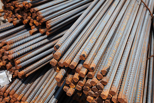 istock Steel rods or bars used to reinforce concrete. 177818302