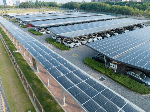 Solar powered parking lot