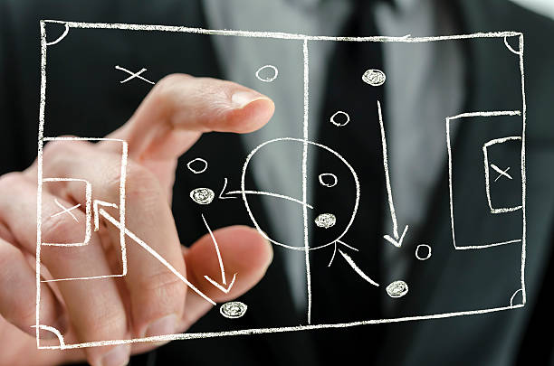 istock Coach pointing to a football strategy plan 177818497
