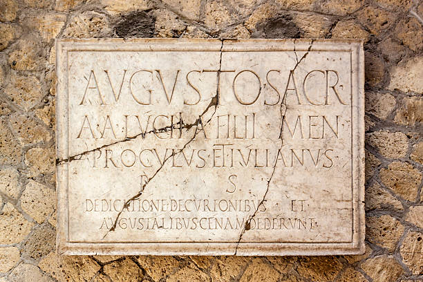 istock Latin inscription on Herculaneum marble 177819844