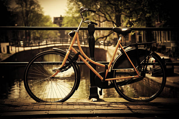 A bicycle in the rain