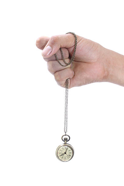 istock Male hand holding pocket watch isolated on white background 177819957