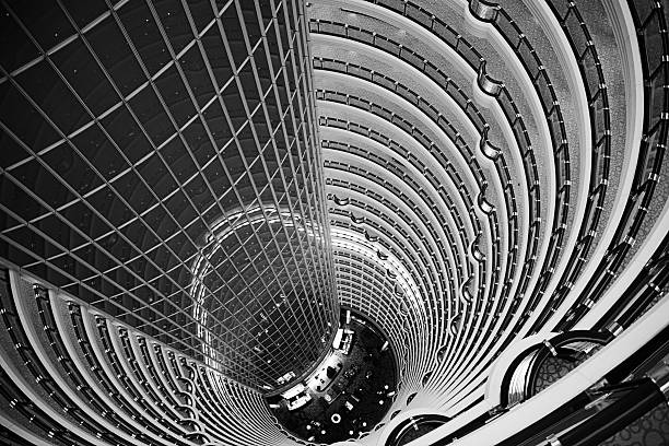 Atrium inside Jin Mao Tower in Shanghai, China