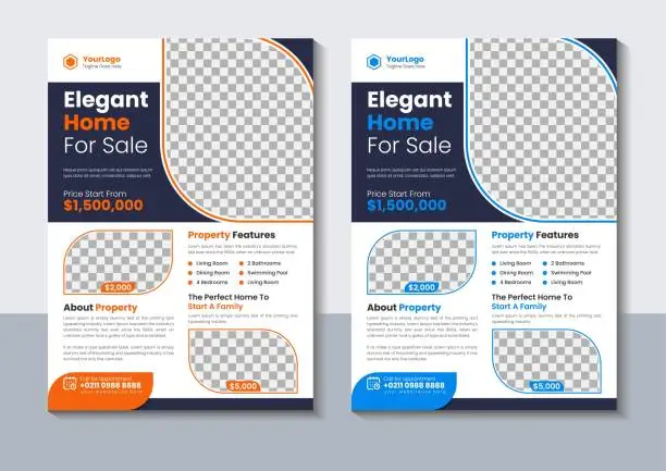Vector illustration of Home Flyer Template, Creative Real Estate Flyer Design, Vector illustration