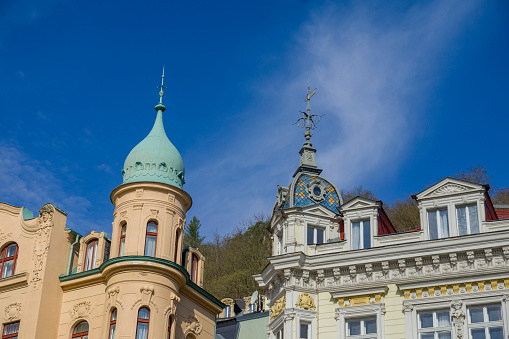 Karlovy Vary CZ - colorful buildings and roofs