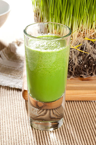 istock Green Organic Wheat Grass Shot 177822275
