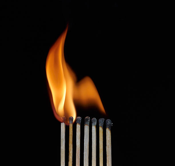 istock Line of safety matches 177822981