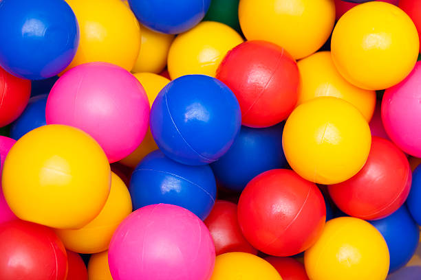 istock Colorful plastic balls. Bright abstract fun colors background 177823734