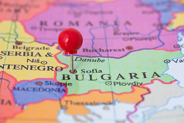 istock Red Pushpin on Map of Bulgaria 177823752