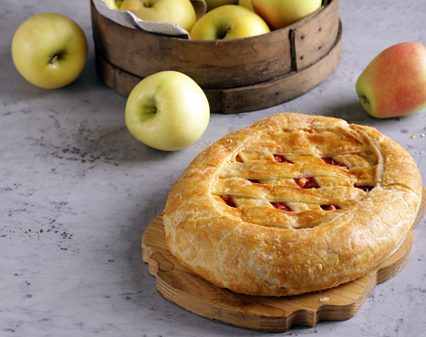 homemade traditional apple pie dessert baking
