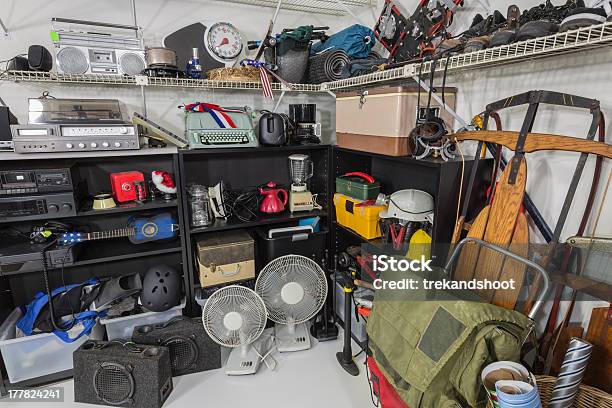Vintage Garage Sale Corner Stock Photo - Download Image Now - Thrift Store, Garage, Obsolete