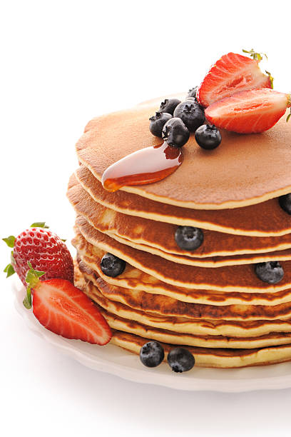 istock Pancakes with strawberry and blueberries 177824750