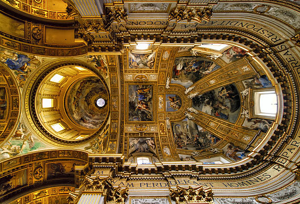 Ceiling of the Sant’Andrea della Valle stock photo