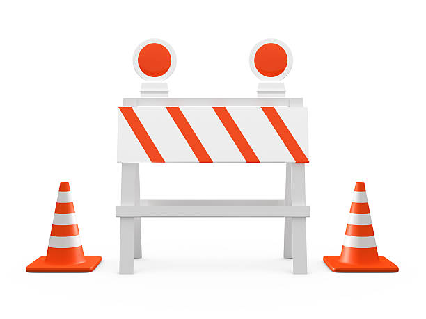 istock Road Barrier and Traffic Cones 177825159