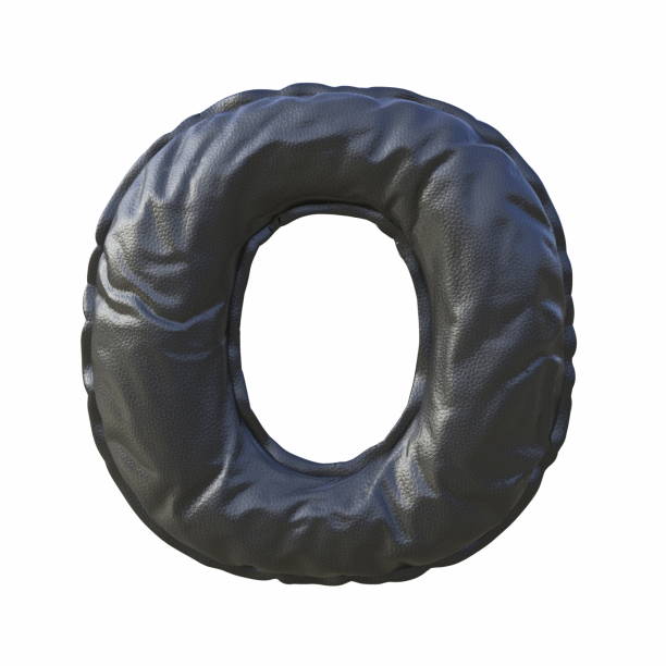 istock Black leather font Letter O 3D 1778251752