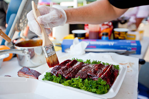 Las costillas BBQ - foto de stock