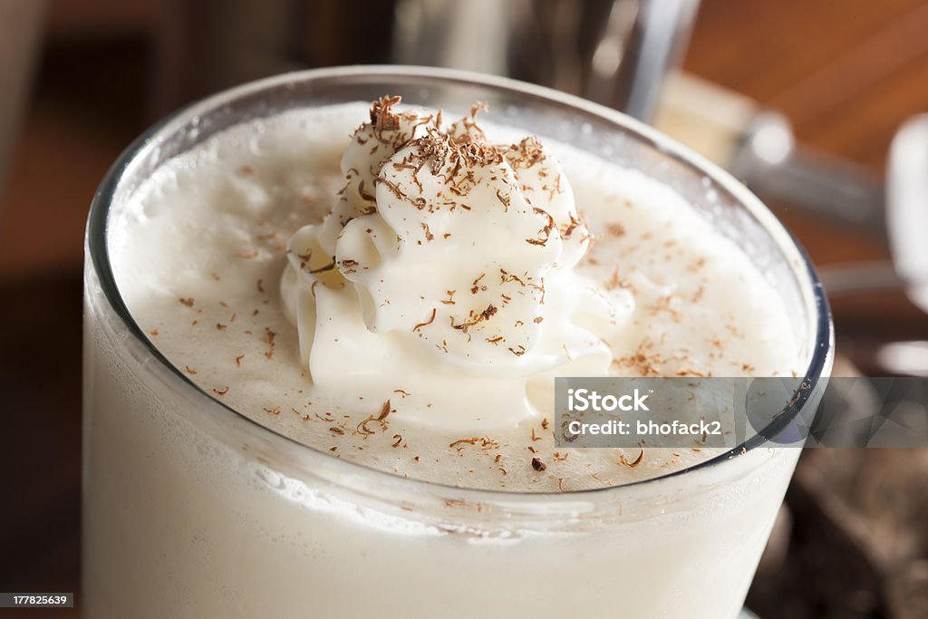 Rich and Creamy Milkshake Rich and Creamy Milkshake with whipped cream Brown Stock Photo