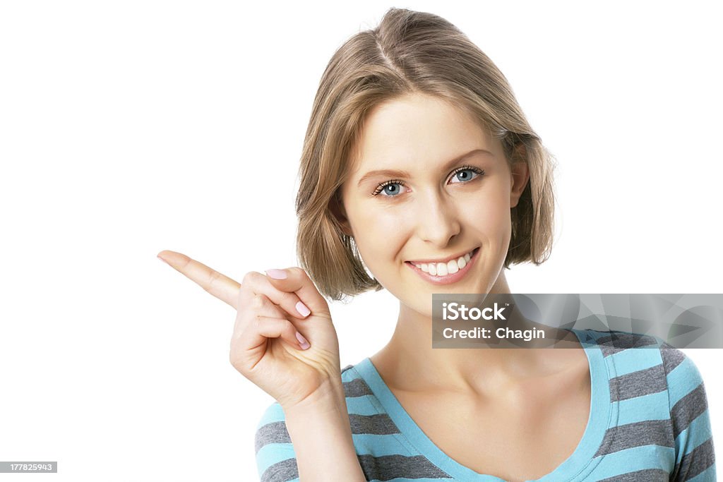 Mulher apontando - Foto de stock de Adolescente royalty-free