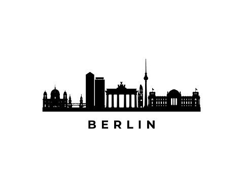Vector Berlin skyline. Travel Berlin famous landmarks. Business and tourism concept for presentation, banner, web site.