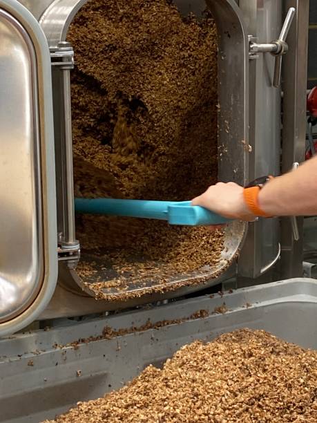 istock Fermentation mash vat tank of beer ale or lager at brewery, with malt wheat mash mashed 1778270123