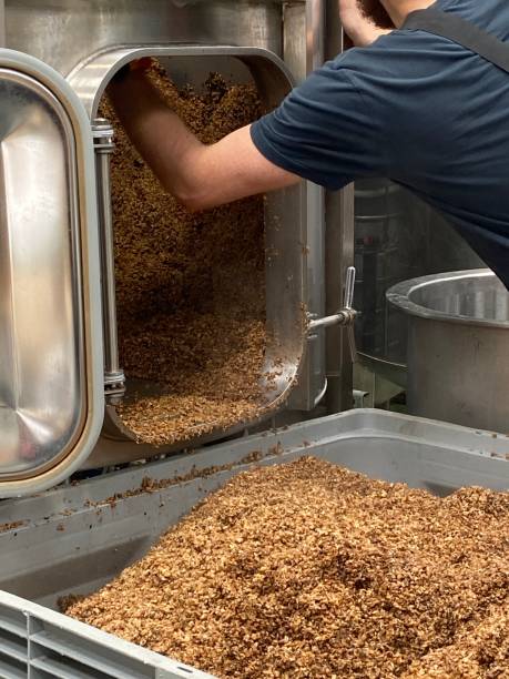 istock Fermentation mash vat tank of beer ale or lager at brewery, with malt wheat mash mashed 1778270132