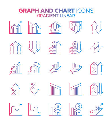 Elevate your data visualization with this comprehensive Graph and Chart Icon Set, featuring 25 meticulously designed icons. These icons cover a wide range of graph types, charts, and data-related elements. Whether you're working on a financial report, data analysis software, or a presentation, this collection provides you with a versatile visual resource to convey complex data concepts in a clear and engaging way. Use these icons to enhance your projects, making your data-driven content more visually appealing and comprehensible. Download this set now to supercharge your data graphics.