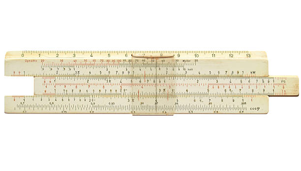 diapositiva righello - slide rule foto e immagini stock