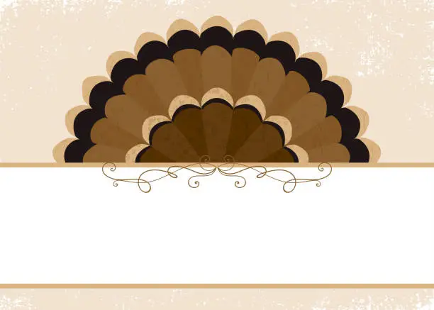 Vector illustration of Turkey tail and copy space