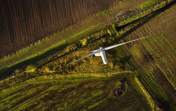istock Windmill in rural district from drone point of view 1778297828