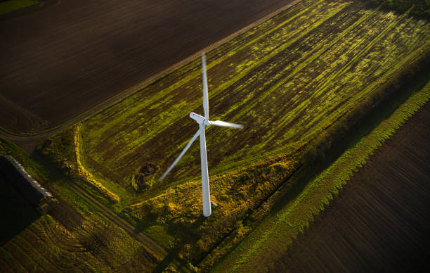 istock Windmill in rural district from drone point of view 1778298969