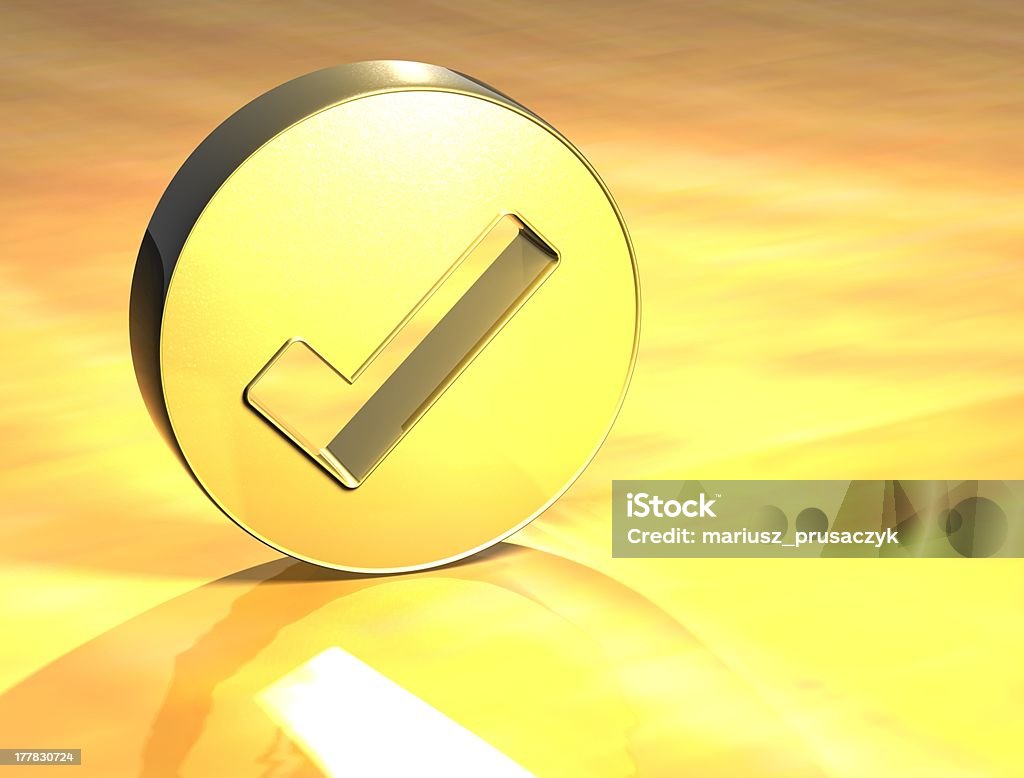 3 D OK Gold-Schild - Lizenzfrei Abstrakt Stock-Foto